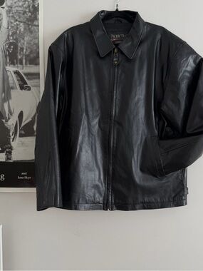 Pacific Trail Black Leather Bomber Jacket